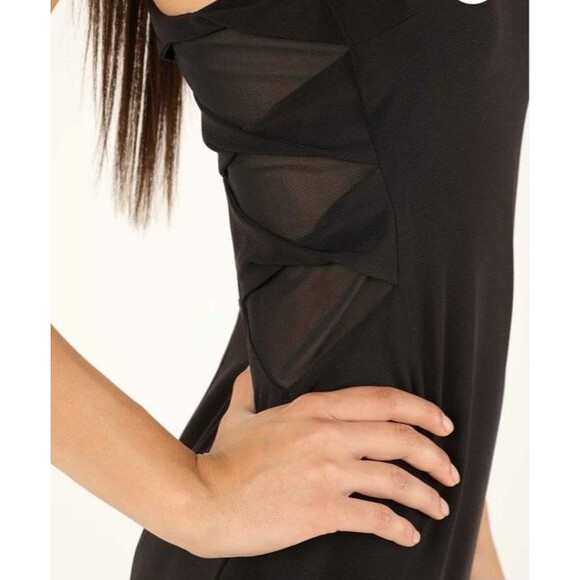 Halston Heritage Size 8  Black Crew Neck Long Dress Gown Cut Out $595 - Picture 4 of 15